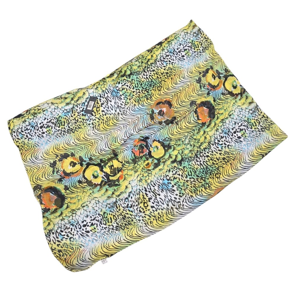 The Magic Scarf Company Scarf Women Yellow Floral Animal Print Sheer Lightweight